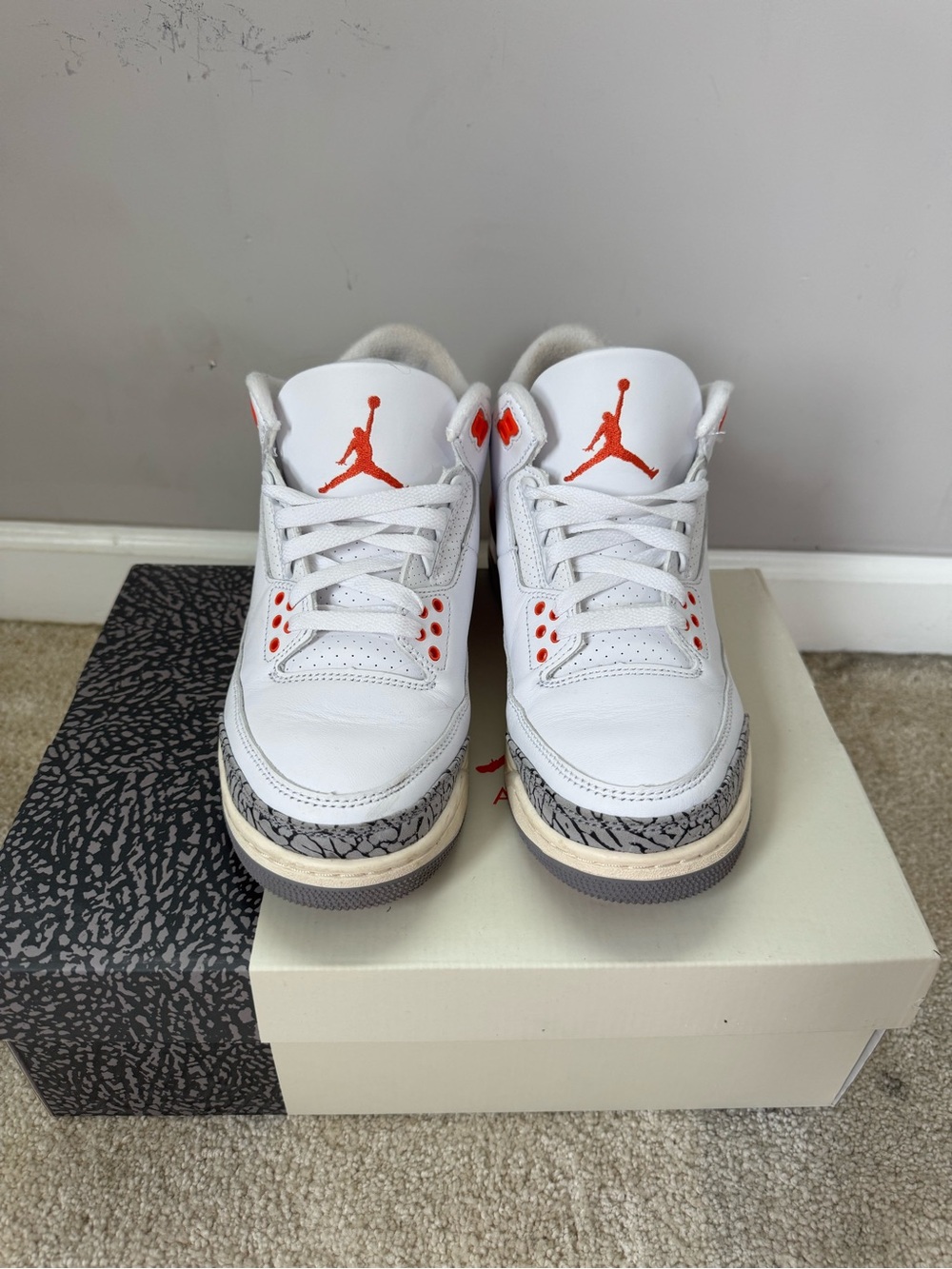 Jordan Retro White & Orange Kids' Sneakers